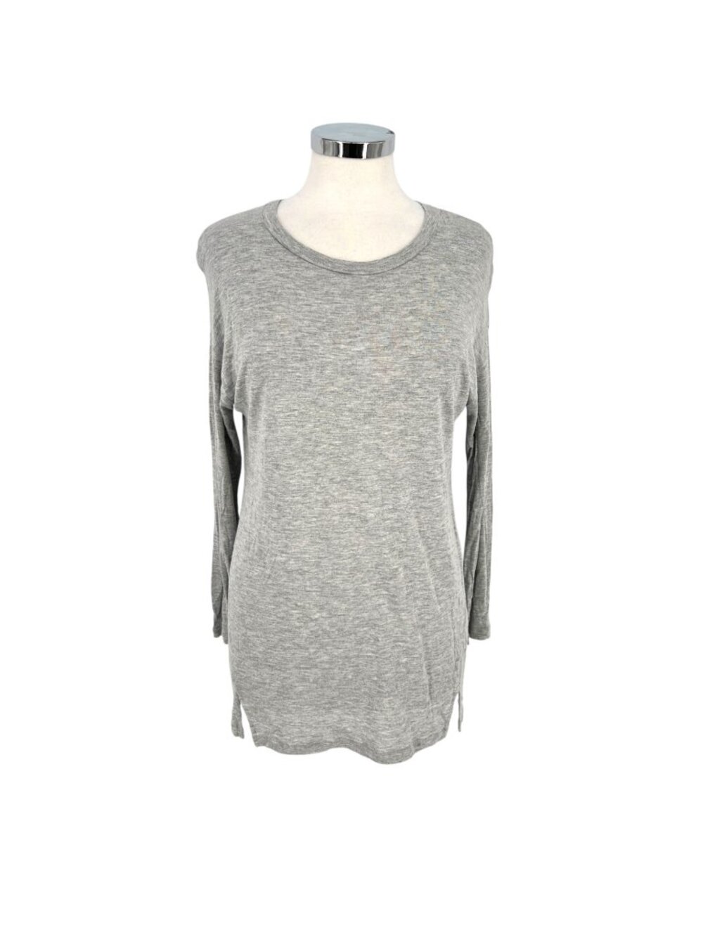 Vince Long Sleeve Tunic T-Shirt Top in Gray Lightweight Size Medium
